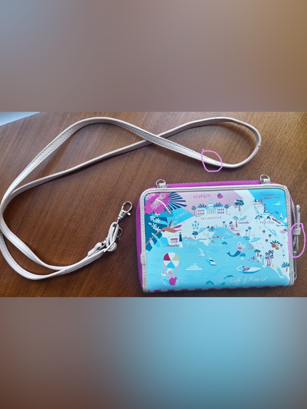 🏝️🦩🌺Florida All-in-One Phone Crossbody by Spartina 449⛱️🦩🏝️updated🦩 - Picture 17 of 17